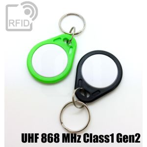 KY02C81 Two-tone flat RFID keyfob UHF 868 MHz Class1 Gen2 small