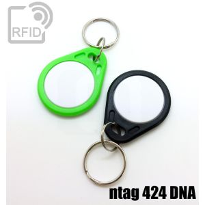 KY02C88 Two-tone flat RFID keyfob NFC ntag 424 DNA small