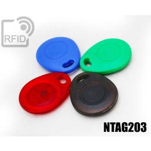 KY03C35 Portachiavi tag RFID bombato NFC Ntag203 small