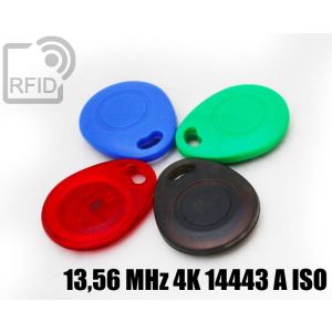 KY03C45 Rounded RFID tag keyfob 13,56 MHz 4K 14443 A iso small