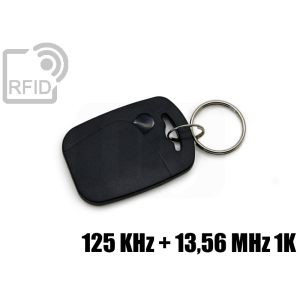 KY08D01 Portachiavi tag RFID abs doppio chip 125 KHz + 13,56 MHz 1K small