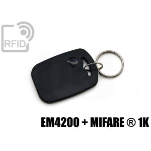 KY08D07 Portachiavi tag RFID abs doppio chip EM4200 + Mifare ® 1K small