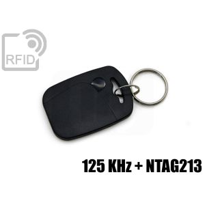 KY08D27 Portachiavi tag RFID abs doppio chip NFC 125 KHz + ntag213 small