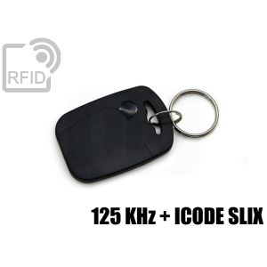 KY08D28 Portachiavi tag RFID abs doppio chip 125 KHz + ICode SLIX small