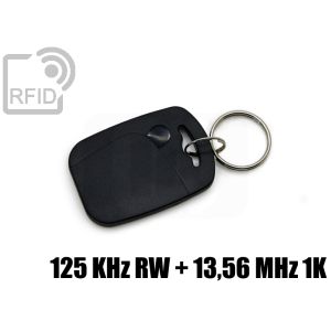 KY08D30 Portachiavi tag RFID abs doppio chip 125 KHz RW + 13,56 MHz 1K small