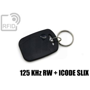 KY08D33 Portachiavi tag RFID abs doppio chip 125 KHz RW + ICode SLIX small