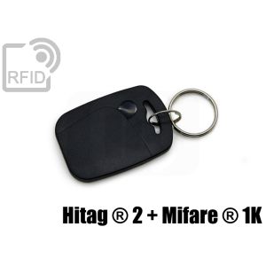 KY08D37 RFID tag keyfob ABS dual chip Hitag ® 2 + Mifare ® 1K small