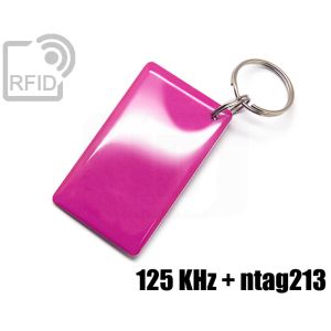 KY09D27 Portachiavi tag RFID large doppio chip NFC 125 KHz + ntag213 small