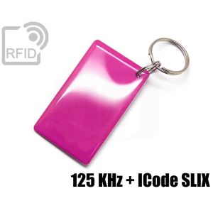 KY09D28 Portachiavi tag RFID large doppio chip 125 KHz + ICode SLIX small