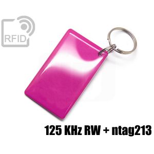 KY09D31 Portachiavi tag RFID large doppio chip NFC 125 KHz RW + ntag213 small