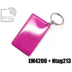 KY09D32 Portachiavi tag RFID large doppio chip NFC EM4200 + Ntag213 small