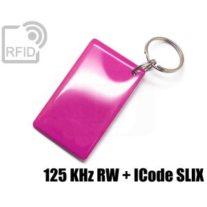 KY09D33 Portachiavi tag RFID large doppio chip 125 KHz RW + ICode SLIX small
