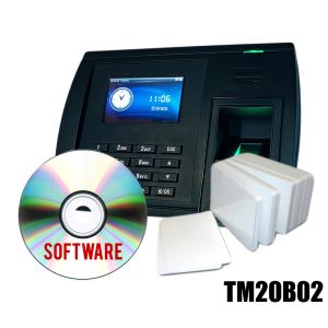 TM20B02 Fingerprint time clock kit + Software + RFID 125KHz badge small