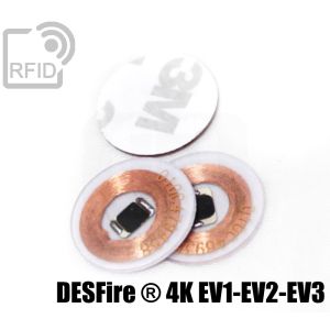 TR01C10 Discos adhesivos RFID transparentes NFC Desfire ® 4K Ev1-Ev2-Ev3 small