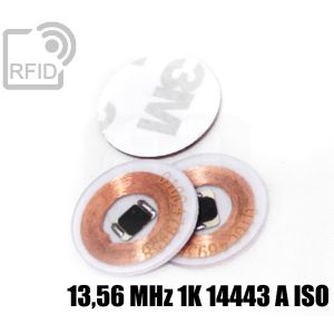 TR01C23 Discos adhesivos RFID transparentes 13,56 MHz 1K 14443 A iso small
