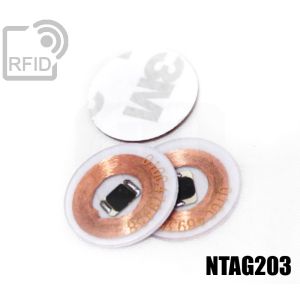 TR01C35 Discos adhesivos RFID transparentes NFC Ntag203 small