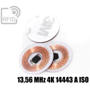 TR01C45 Discos adhesivos RFID transparentes 13,56 MHz 4K 14443 A iso small