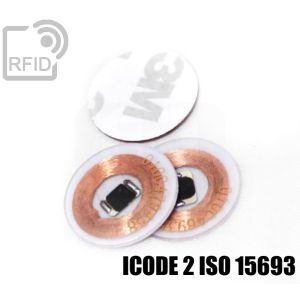 TR01C51 Discos adhesivos RFID transparentes ICode 2 iso 15693 small