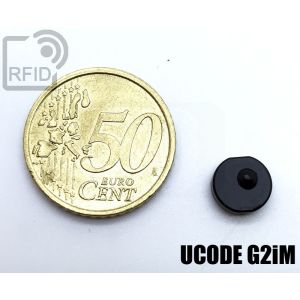 TR19C75 Etiqueta circular adhesiva RFID UHF miniaturizada UCode G2iM small