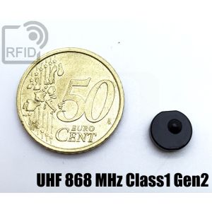 TR19C81 Etiqueta circular adhesiva RFID UHF miniaturizada UHF 868 MHz Class1 G small