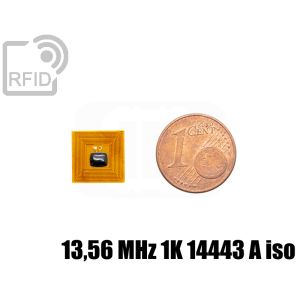 TR38C23 Etiqueta RFID de película 10 x 10 mm 13,56 MHz 1K 14443 A iso small