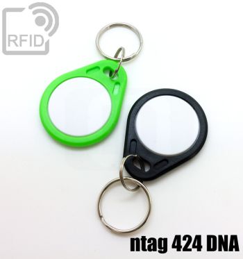 KY02C88 Two-tone flat RFID keyfob NFC ntag 424 DNA small