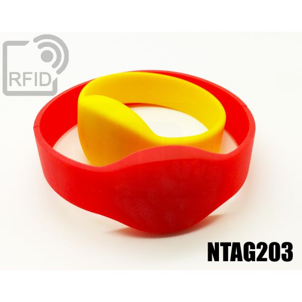 BR05C35 Braccialetti RFID silicone ovale NFC Ntag203 swatch