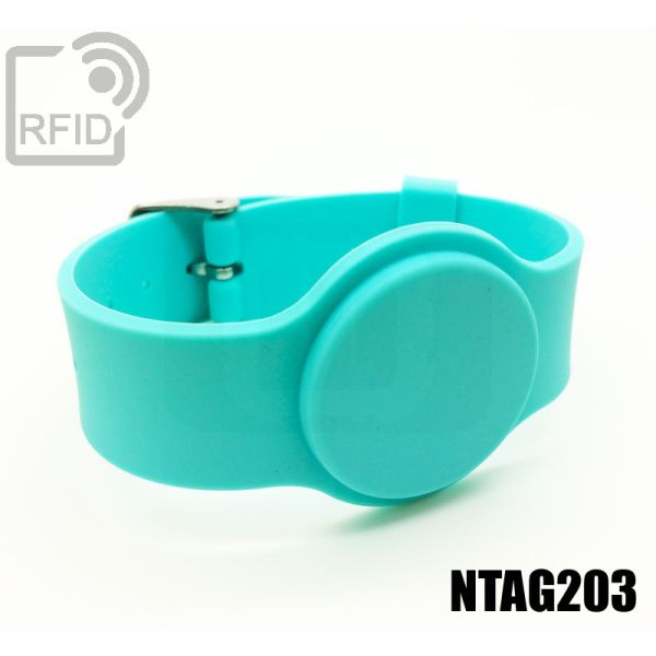 BR10C35 Braccialetti RFID silicone fibbia NFC Ntag203 thumbnail