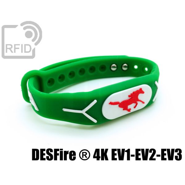 BR19C10 Braccialetti RFID silicone rilievo NFC Desfire ® 4K Ev1-Ev2-Ev3 swatch