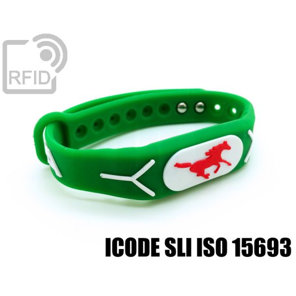 BR19C11 Braccialetti RFID silicone rilievo NFC ICode SLI iso 15693 swatch