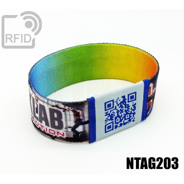 BR21C35 Braccialetti RFID elastico 25 mm NFC Ntag203 thumbnail