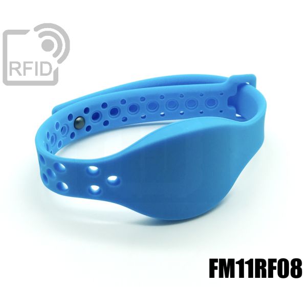 BR22C07 Braccialetti RFID silicone clip metallo FM11RF08 thumbnail