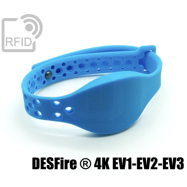 BR22C10 Braccialetti RFID silicone clip metallo NFC Desfire ® 4K Ev1-Ev2-Ev3 swatch