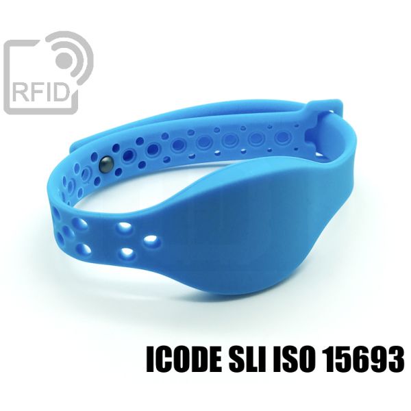 BR22C11 Braccialetti RFID silicone clip metallo NFC ICode SLI iso 15693 thumbnail