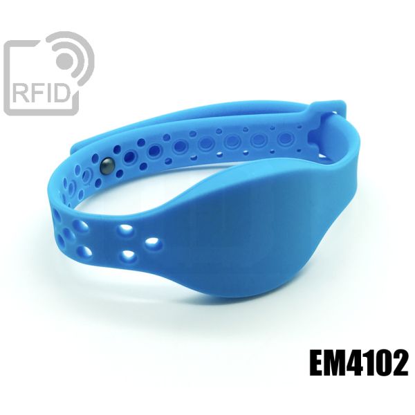 BR22C17 Braccialetti RFID silicone clip metallo EM4102 thumbnail