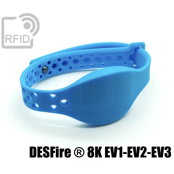 BR22C50 Braccialetti RFID silicone clip metallo NFC Desfire ® 8K EV1-EV2-EV3 swatch