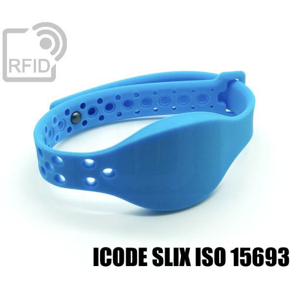 BR22C53 Braccialetti RFID silicone clip metallo ICode SLIX iso 15693 swatch