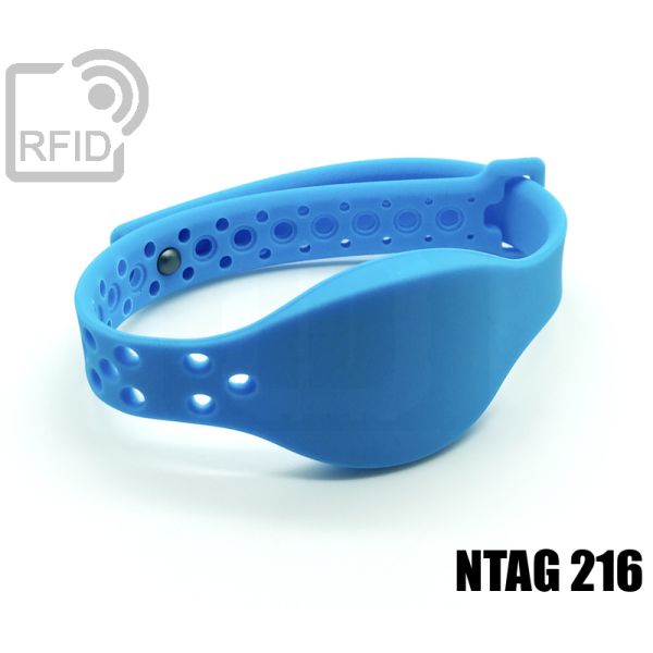 BR22C68 Braccialetti RFID silicone clip metallo NFC ntag216 thumbnail