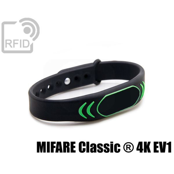 BR27C09 Braccialetti RFID silicone rilievo Mifare Classic ® 4K Ev1 swatch