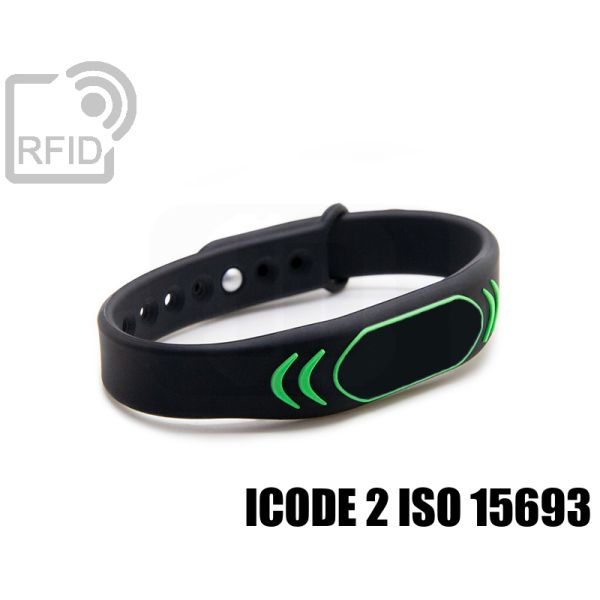 BR27C51 Braccialetti RFID silicone rilievo ICode 2 iso 15693 swatch