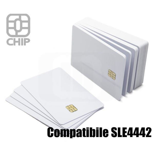 CC01L09 Tessere chip card bianche Compatibile SLE4442 thumbnail