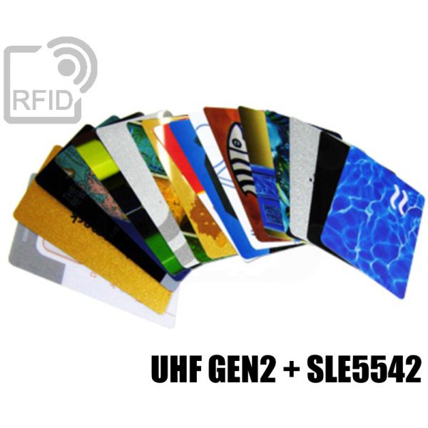 CD02D19 Tessere card stampate doppio chip UHF Gen2 + SLE5542 swatch