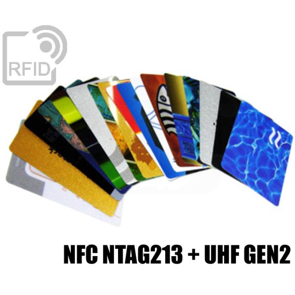 CD02D22 Tessere stampate doppio - triplo chip NFC NTAG213 + UHF Gen2 swatch