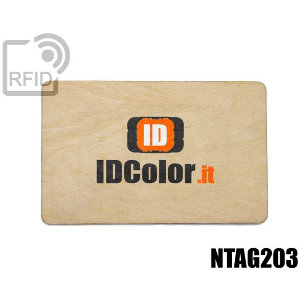 CR04C35 Tessere in legno personalizzate RFID NFC Ntag203 swatch