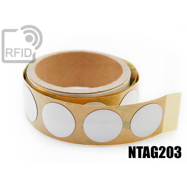 ES04C35 Etichette RFID antimetallo diam. 30 mm NFC Ntag203 thumbnail