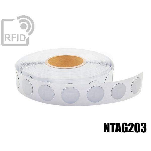 ES18C35 Etichette RFID antimetallo diam. 35 mm NFC Ntag203 swatch