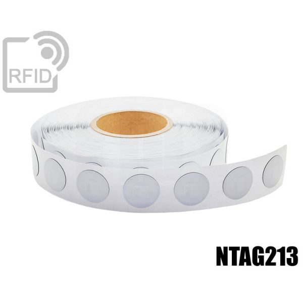 ES18C67 Etichette RFID antimetallo diam. 35 mm NFC ntag213 swatch