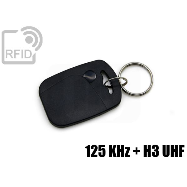KY08D03 Portachiavi tag RFID abs doppio chip 125 KHz + UHF Gen2 swatch