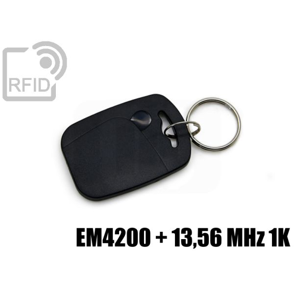 KY08D06 Portachiavi tag RFID abs doppio chip EM4200 + 13