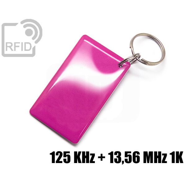 KY09D01 Portachiavi tag RFID large doppio chip 125 KHz + 13